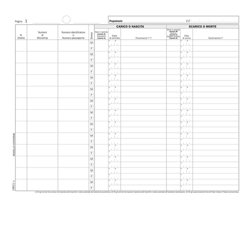 Registro Carico/Scarico Equidi 46Pag. Num. 31X24,5Cm Du138211000 Du