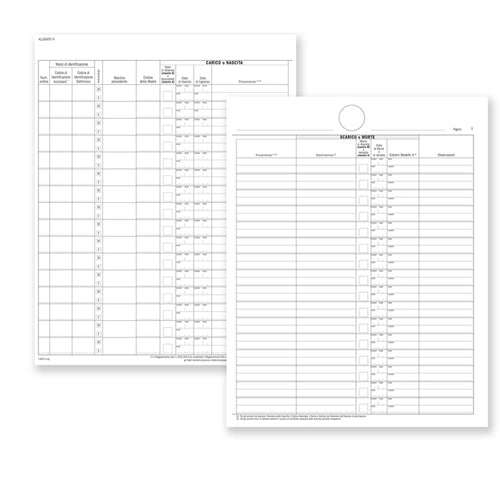 Registro Carico/Scarico Bovini 23Pag. Num. 31X24,5Cm Du138313000 Du