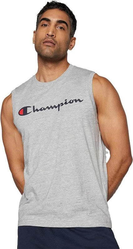 Champion Legacy Icons-Tank S/L Crewneck T-Shirt, Grigio Chiaro,  Uomo