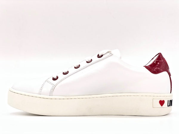 LOVE MOSCHINO Sneaker donna casual bianca e rossa