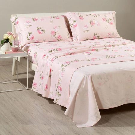 Lenzuola Flory ! Caleffi Completo in Flanella di puro cotone - Stile Elegante e Calore