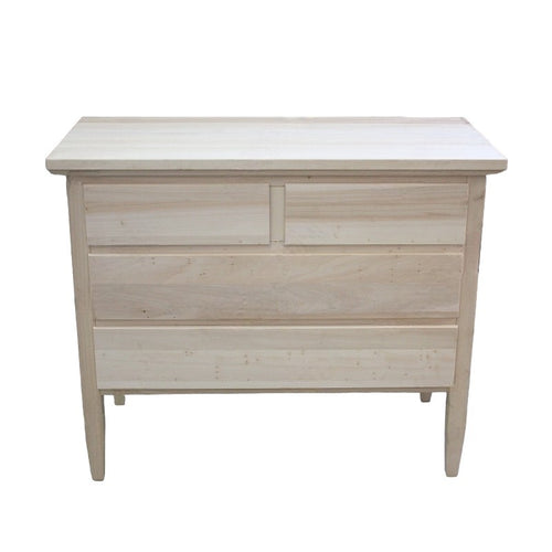 MOBILI 2G -  Cassettiera classica 4 cassetti legno grezzo 110x51x90 (1111)