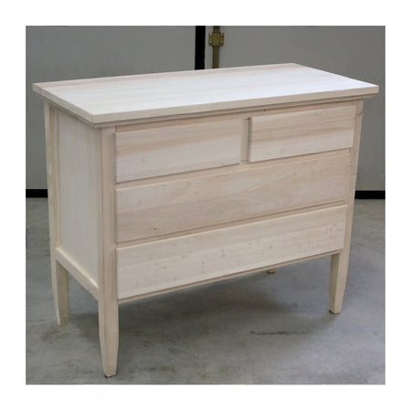 MOBILI 2G -  Cassettiera classica 4 cassetti legno grezzo 110x51x90 (1111)