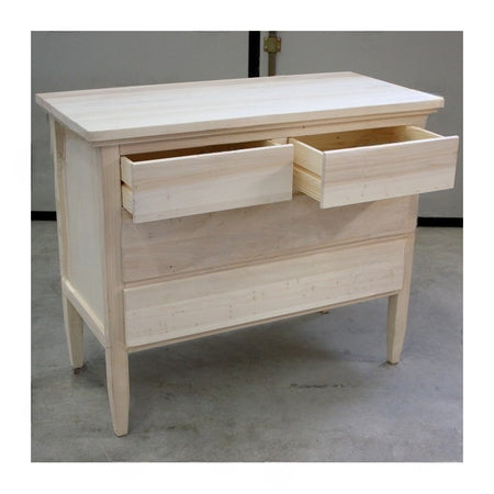 MOBILI 2G -  Cassettiera classica 4 cassetti legno grezzo 110x51x90 (1111)