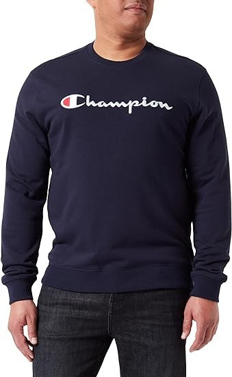 Champion Legacy Icons - Heavy Spring Terry Crewneck Felpa, Blu Marino, Uomo