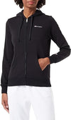 Champion Legacy Icons W - Spring Terry Small Script Logo Full-Zip Felpa con Cappuccio, Nero, Donna