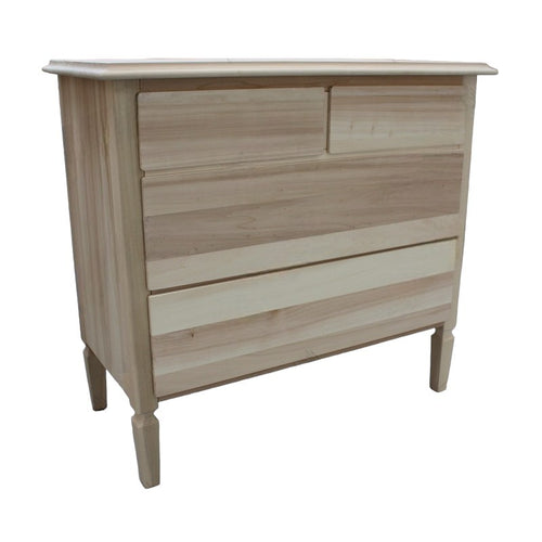 MOBILI 2G -  Cassettiera classica 4 cassetti legno grezzo 90x42x83 (525)