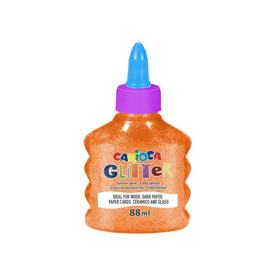 Carioca - Bottiglietta Colla Glitter Glue Neon - 88ml Arancione