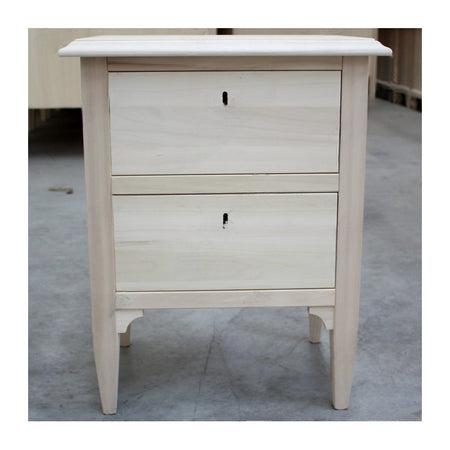 MOBILI 2G -  Comodino classico 2 cassetti legno grezzo 51x37x65 (810)