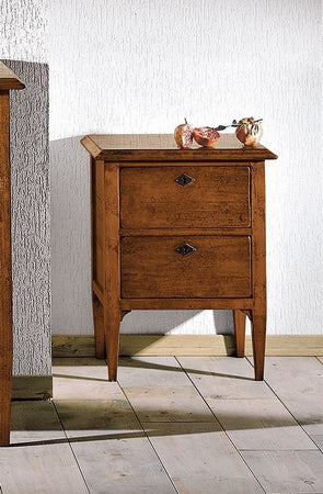 MOBILI 2G -  Comodino classico 2 cassetti legno grezzo 51x37x65 (810)