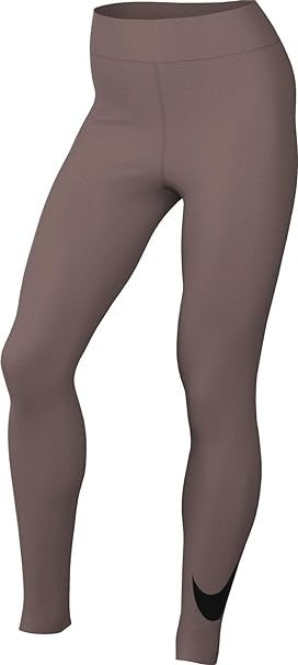 Nike W NSW Nk CLSC Gx HR Tght Swsh Pantaloni Aderenti a Tutta Lunghezza, Smokey Mauve/Black, Donna