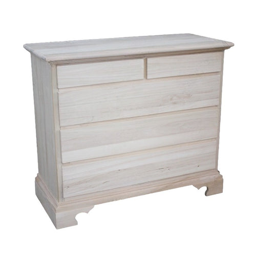 MOBILI 2G -  Cassettiera classica 5 cassetti legno grezzo 117x51x101 (466)
