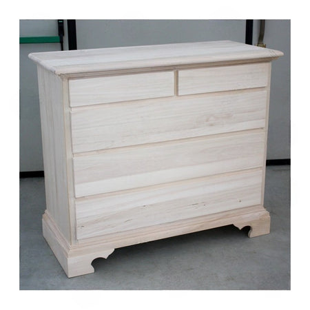 MOBILI 2G -  Cassettiera classica 5 cassetti legno grezzo 117x51x101 (466)