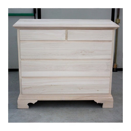 MOBILI 2G -  Cassettiera classica 5 cassetti legno grezzo 117x51x101 (466)