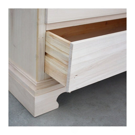 MOBILI 2G -  Cassettiera classica 5 cassetti legno grezzo 117x51x101 (466)
