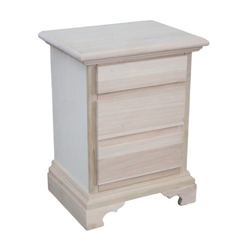 MOBILI 2G -  Comodino classico 3 cassetti legno grezzo 50x38x65 (467)