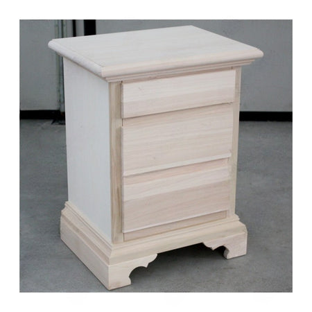 MOBILI 2G -  Comodino classico 3 cassetti legno grezzo 50x38x65 (467)