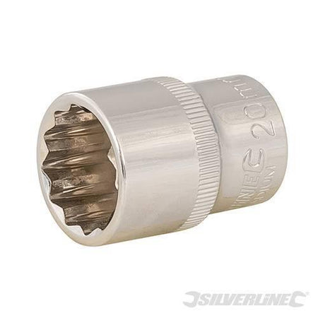 Inserto Metrico Bi-Esagonale, Chiave a Bussola 1/2" in Acciaio Silverline Silverline