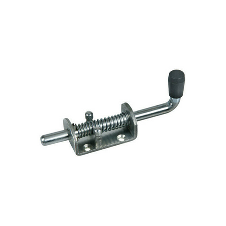 Perno a molla in acciaio inox con il diametro del perno Ø 12mm e base di fissaggio 74x40mm