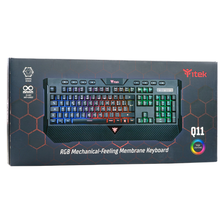 Tastiera Itek Gaming Q11 - Membrana - RGB - Multimediale - Usb - Colore Nero