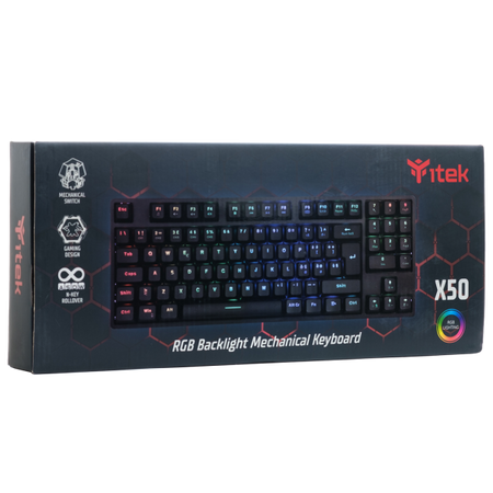 Tastiera Itek Gaming X50 - Meccanica - RGB - Blue Switch - Software - Compatta - Usb