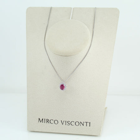 Collana donna Mirco Visconti in oro bianco con rubino e diamanti
