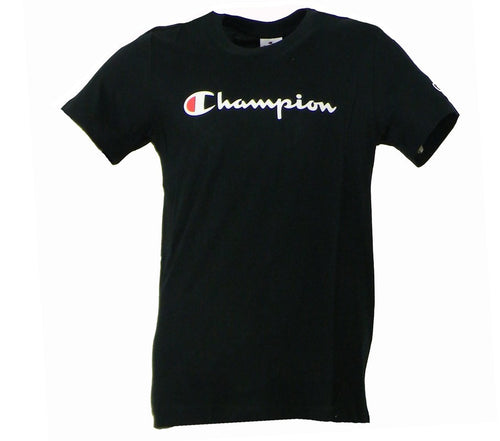 Champion TEE Light Cotton Jersey Donna Logo Grande Cotone Nero