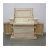 MOBILI 2G -  Cassettiera 7 cassetti classica con ribalta legno massello grezzo 126x53x98 (530)