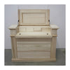 MOBILI 2G -  Cassettiera 7 cassetti classica con ribalta legno massello grezzo 126x53x98 (530)