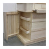 MOBILI 2G -  Cassettiera 7 cassetti classica con ribalta legno massello grezzo 126x53x98 (530)