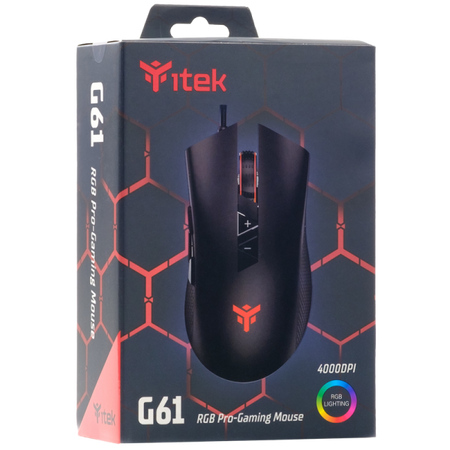 Mouse Gaming itek G61 - 4000DPI- RGB- Software- Sensore A3050