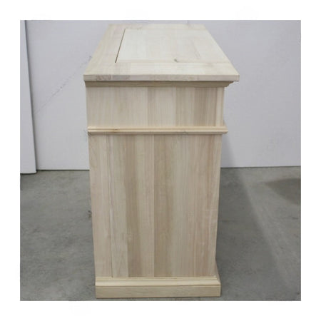 MOBILI 2G -  Cassettiera 7 cassetti classica con ribalta legno massello grezzo 126x53x98 (530)