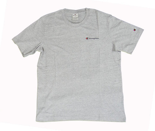 Champion SS TEE Light Cotton Jersey Uomo Logo Piccolo Cotone Grigio