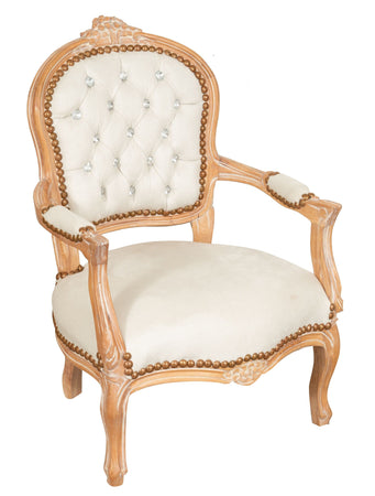 Biscottini Biscottini Sedia Poltrona Bambino Luigi XVI Faggio Massello Ecopelle 51x50x73