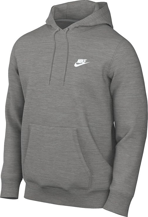Nike Sportswear Club Fleece, Felpa con Cappuccio Uomo, Grigio (Dk Grey Heather/ Lt Smoke Grey/ White)