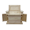 MOBILI 2G -  Cassettiera 7 cassetti classica con ribalta legno tinta noce 126x53x98 (530)