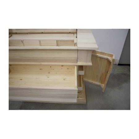 MOBILI 2G -  Cassettiera 7 cassetti classica con ribalta legno tinta noce 126x53x98 (530)