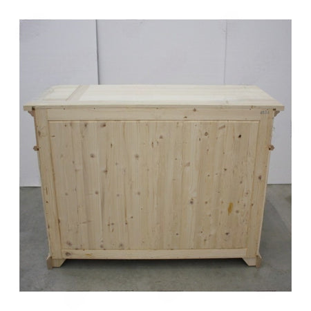 MOBILI 2G -  Cassettiera 7 cassetti classica con ribalta legno tinta noce 126x53x98 (530)