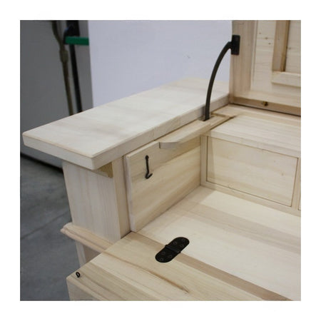 MOBILI 2G -  Cassettiera 7 cassetti classica con ribalta legno tinta noce 126x53x98 (530)
