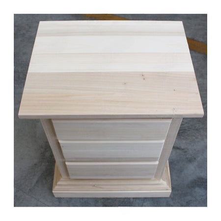 MOBILI 2G -  Comodino classico 3 cassetti legno grezzo 51x40x64 (727)