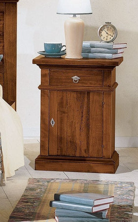MOBILI 2G -  Comodino classico 1 cassetto 1 porta legno grezzo 51x37x67 (531)