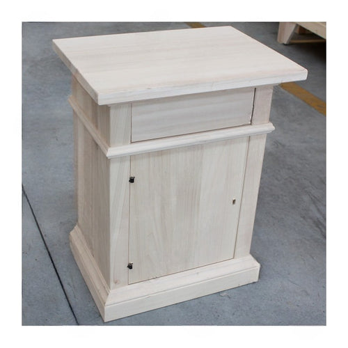 MOBILI 2G -  Comodino classico 1 cassetto 1 porta legno grezzo 51x37x67 (531)