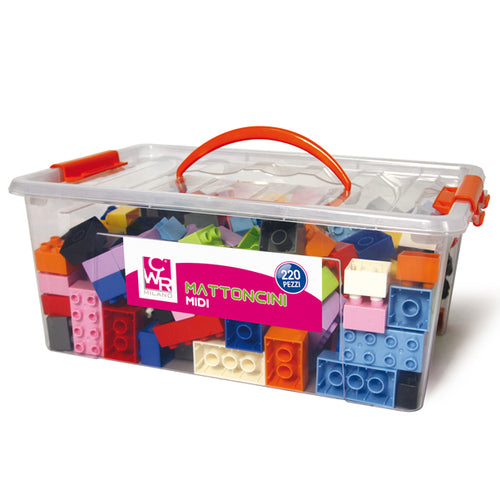 Bauletto 220 Mattoncini Da Costruzione Midi In Colori Assortiti Cwr