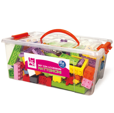 Bauletto 188 Mattoncini+Accessori Da Costruzione Midi In Colori Assortiti Cwr