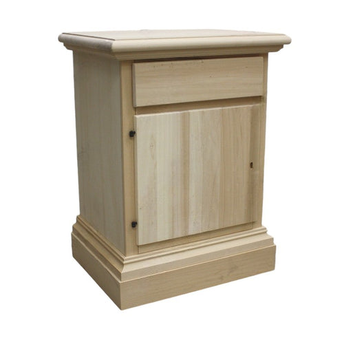 MOBILI 2G -  Comodino classico 1 cassetto 1 porta legno grezzo 50x38x65 (463)