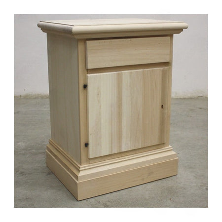 MOBILI 2G -  Comodino classico 1 cassetto 1 porta legno grezzo 50x38x65 (463)