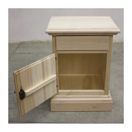 MOBILI 2G -  Comodino classico 1 cassetto 1 porta legno grezzo 50x38x65 (463)