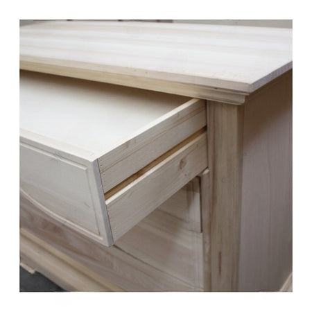 MOBILI 2G -  Cassettiera classica 4 cassetti legno grezzo 125x52x99 (495)