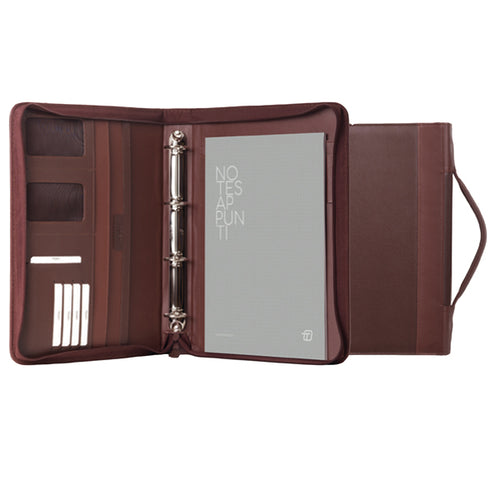 Portablocco Office Con Manico In Ecopelle C/Zip Dim. 28X36Cm Marrone Intempo