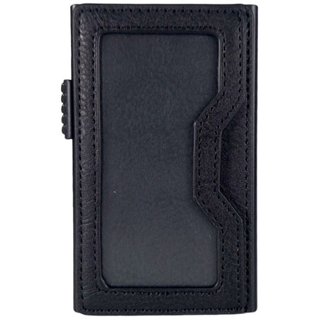 Sei G portacarte in alluminio nero con tasca elastica